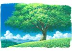  cloud commentary_request day field forest grass hariken highres horizon meadow mountain mountainous_horizon nature no_humans original outdoors scenery sky tree 