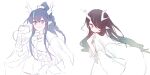  alternate_costume arknights black_hair blue_hair dragon_girl dragon_horns dragon_tail dusk_(arknights) earrings gradient_hair highres horns jewelry kemono_(fukanasumi) ling_(arknights) multicolored_hair slit_pupils tail tassel tassel_earrings white_background 