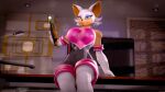  3d_(artwork) 4k absurd_res anthro bat big_breasts breasts clothed clothing digital_media_(artwork) female fur furniture handwear hi_res knee_highs latex latex_clothing legwear looking_at_viewer makeup mammal office on_table rouge_the_bat sega silkworm205 sitting smile smirk solo sonic_the_hedgehog_(series) source_filmmaker_(artwork) table 