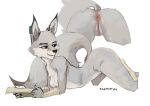  all_fours anthro anus athletic_tape breasts butt canid canine corsac_fox digital_media_(artwork) dreamworks female flavumlynx fox fur genitals grey_body grey_fur hi_res holding_object holding_paper kung_fu_panda looking_back mammal nipples nude paper presenting presenting_hindquarters pussy raised_tail simple_background solo sports_tape tail true_fox y_anus zhen_(kung_fu_panda) 