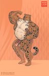  2017 abs anthro areola balls benji_(character) big_arms big_balls big_penis clouded_leopard ear_piercing feline flaccid flexing green_eyes hyper hyper_muscles mainlion male mammal markings musclegut muscular muscular_male nipples nude pecs penis piercing simple_background smile smirk solo spots steroids thick_thighs vein veiny_muscles 