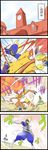  bisharp china_dress chinese_clothes comic commentary_request crossover dress gen_4_pokemon gen_5_pokemon highres hong_meiling infernape izayoi_sakuya maid maid_headdress noel_(noel-gunso) pokemon pokemon_(creature) scarlet_devil_mansion touhou translated 