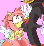  amy_rose boots breasts clothing cute fellatio footwear kneeling oral panties peace_sign_(disambiguation) penis sex shadow_the_hedgehog sonic_(series) underwear wide_hips wispowillo 