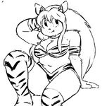  akunim anthro boots breasts clothing cosplay female footwear fur hair happy horn latchkey_kingdom long_hair lum navel overweight simple_background slightly_chubby solo teeth urusei_yatsura yuman 