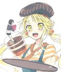  bang_dream! black_hair blonde_hair closed_eyes commentary eyebrows_visible_through_hair glass hair_ornament hairclip hat long_hair minigirl multiple_girls okusawa_misaki open_mouth short_hair sohu tsurumaki_kokoro twintails yellow_eyes 