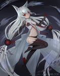  animal_ears black_bikini_bottom black_legwear blurry breasts closed_mouth depth_of_field expressionless eyebrows_visible_through_hair from_side full_body g41_(girls_frontline) girls_frontline glowing glowing_eyes hair_between_eyes highres ilja long_hair mechanical_arms medium_breasts red_eyes silver_hair solo thighhighs twitter_username very_long_hair 