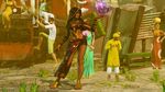  3d aqua_eyes legwear menat purple_hair screenshot street_fighter street_fighter_v 