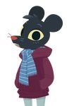  anthro buckteeth clothed clothing equestria-prevails female fully_clothed hoodie looking_at_viewer lori_m._(nitw) mammal mouse night_in_the_woods rodent scarf smile solo teeth whiskers 