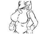  animated big_breasts breast_expansion breasts female lucario monochrome nintendo pok&eacute;mon solo thehiddenzone thick_thighs video_games 