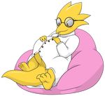  2016 3_toes alpha_channel alphys anthro belly big_belly blush clothed clothing eyewear female game_(disambiguation) glasses invalid_color pregnant scalie simple_background smile solo toes transparent_background undertale video_games xniclord789x 