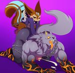  2017 anal anthro big_butt butt canine cum digital_media_(artwork) duo fenrir male male/male mammal penis ratatoskr rodent sex size_difference small_dom_big_sub smite squirrel sssonic2 wolf 