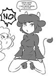  angry anthro beep_beep_i&#039;m_a_sheep black_and_white blush bovine breasts caprine cattle duo english_text female horn leggy_lamb mammal monochrome sheep sheep_wrecked smaggthesmug speech_bubble text 