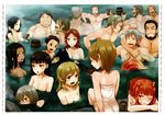  6+girls :d ;d absurdres alcohol animal animal_ears annotation_request ayakura_juu beard black_hair blonde_hair breasts brown_eyes brown_hair character_request cleavage closed_eyes collarbone copyright_name craft_lawrence dark_skin dian_rubens dog elsa_schtingheim enekk eu_landt eve_bolan facial_hair fran_vonely freckles grey_hair grin hafner_hugues hand_in_hair hat helena_(spice_and_wolf) highres hilde_schnau holding holo long_hair luward_myuri marc_cole max_moize medium_breasts mixed_bathing multiple_boys multiple_girls mustache naked_towel nora_arento novel_illustration official_art one_eye_closed onsen open_mouth orange_hair partially_annotated red_eyes red_hair scar short_hair shoulder_blades silver_eyes small_breasts smile spice_and_wolf sweat tail topless tote_col towel weiz white_towel wolf_ears wolf_tail 