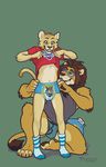  animated anthro bulge chase_(paw_patrol) clothing diaper father father_and_son feline lion male mammal parent paw_patrol puddlepup son underwear 