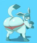  anthromaster big_butt butt clothing eeveelution feral glaceon huge_butt kingly_(artist) nintendo panties pok&eacute;mon presenting presenting_hindquarters underwear video_games 