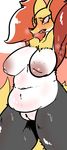  2017 absurd_res anthro areola badassbaal belly big_breasts blush breasts breath canine deep_navel delphox digital_media_(artwork) eyelashes fangs female fur hi_res in_heat inner_ear_fluff inverted_nipples mammal navel nintendo nipples nude open_mouth pok&eacute;mon pose pussy raised_arm saliva simple_background slightly_chubby solo standing sweat thick_thighs video_games 