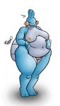 anthro bbwpokedex belly belly_slap big_belly breasts eddy_okapi female happy mudkip nintendo nipples nude overweight overweight_female pok&eacute;mon pussy slightly_chubby smile solo video_games wide_hips 