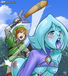  ass blue_skin blush breasts clothed_sex doggystyle fi link naughty_face nipples pablocomics sex shirt_lift spanking the_legend_of_zelda the_legend_of_zelda:_breath_of_the_wild the_legend_of_zelda:_skyward_sword 