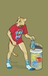  animated anthro balls bottomless clothed clothing diaper feline lion male mammal paw_patrol puddlepup urine wet_diaper 