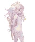  1girl ass esper_terra female final_fantasy final_fantasy_vi long_hair nude pointy_ears purple_hair purple_skin rika_(artist) simple_background solo terra_branford tina_branford trance_tina_branford white_background 