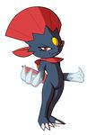  animal_ears artist_name claws dakkpasserida fangs feet full_body furry half-closed_eyes hands_up ice looking_at_viewer no_humans pokemon pokemon_(creature) pokemon_dppt red_eyes signature simple_background smile solo standing tail teeth text transparent_background weavile 