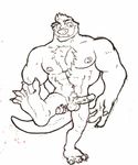  2017 anthro azul_(artist) balls barefoot biceps body_hair chest_hair claws erection feet foot_fetish hair humanoid_penis male mammal mr._mcmahon muscular muscular_male mustelid nipples nude otter pecs penis pubes simple_background smile solo surf&#039;s_up surf&#039;s_up_2:_wavemania toes vein veiny_penis 