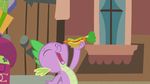  2017 animated avian bird carrot dragon edit food friendship_is_magic laser_beam laser_eyes male my_little_pony spike_(mlp) vegetable yellow_eyes 
