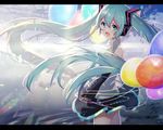  :d aqua_eyes aqua_hair bad_id bad_pixiv_id balloon commentary_request dated detached_sleeves floating_hair from_side hatsune_miku headphones itamidome letterboxed long_hair open_mouth skirt smile solo twintails very_long_hair vocaloid 