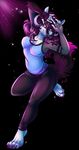  2016 anthro biped black_hair black_nose breasts canine claws clothed clothing female front_view green_eyes hair horn mammal multicolored_tail nauticaldog_(artist) paws solo standing tempesta_(scarywoof) wolf 
