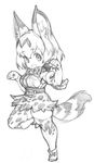  1girl animal_ears character_request kei_(bekei) monochrome white_background 