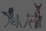  angry antlers arm_hair babyy breasts cervine cub curious deer deertaur family hair horn invalid_tag looking_at_viewer mammal melee_weapon muscular mythical polearm raised_tail scared sketch sketchy spear tattoo weapon young 