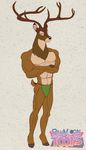  2017 abs absurd_res anthro antlers bambi_(film) blu3danny blumoontoons cervine clothing deer disney hi_res horn loincloth male mammal muscular muscular_male nipples the_great_prince_of_the_forest 
