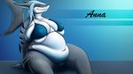  anna_(orcasanddragons) anthro belly big_belly big_breasts bikini breasts clothing female fish marine nipple_bulge orcasanddragons overweight shark solo swimsuit thick_thighs 