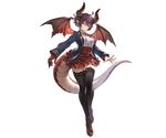  bangs black_legwear blazer breasts brown_hair dragon_girl dragon_horns dragon_tail dragon_wings full_body granblue_fantasy grea_(shingeki_no_bahamut) horns jacket large_breasts long_sleeves looking_at_viewer minaba_hideo official_art pointy_ears red_eyes shingeki_no_bahamut shirt shoes short_hair skirt solo standing tail thighhighs transparent_background white_shirt wings zettai_ryouiki 