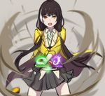  :o bangs black_gloves black_hair black_skirt cowboy_shot eyebrows_visible_through_hair fingerless_gloves girls_frontline gloves heterochromia highlights kamen_rider kamen_rider_w lanyard legs_apart long_hair looking_at_viewer low_twintails multicolored_hair open_mouth pleated_skirt red_eyes ro635_(girls_frontline) skirt sleeves_past_elbows solo standing teeth twintails two-tone_hair v-shaped_eyebrows white_hair xiujia_yihuizi yellow_eyes 
