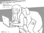  2017 all_fours ambiguous_penetration animal_genitalia animal_penis bestiality blattarieva breasts canine computer digital_media_(artwork) dog doggystyle duo erection female female_on_feral feral from_behind_position fur hair hi_res human internal interspecies knot laptop long_fur long_hair male male/female mammal nude pain penetration penis saliva sex signature simple_background small_breasts sweat tears teeth 