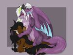  2017 anthro black_hair breasts brown_fur canine cowgirl_position digital_media_(artwork) dragon duo eyes_closed female freckles fur hair hi_res koda-na-canine male male/female mammal on_top penetration pussy sex simple_background vaginal vaginal_penetration white_hair wings wolf 