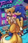  anthro blue_eyes blush breasts bridal_carry butt canine clothing crossgender featureless_breasts featureless_crotch female fox gloves green_eyes hedgehog lumineko male male/female mammal melissa_&quot;tailsko&quot;_prower miles_prower mostly_nude sonic_(series) sonic_the_hedgehog television 