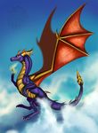  day dragon duo galidor-dragon horn membranous_wings outside scalie smile sparx spyro spyro_the_dragon video_games western_dragon wings 