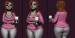  3d_(artwork) big_breasts big_butt bra breasts butt canine cleavage clothed clothing colored_nails digital_media_(artwork) disney dog eyeshadow female genrat goof_troop makeup mammal mature_female mother parent peg_pete smile solo sweater underwear wide_hips yoga_pants 