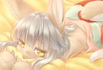  artist_request furry made_in_abyss nanachi_(made_in_abyss) rabbit short_hair smile white_hair yellow_eyes 