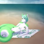  beach canine female invalid_color irish_moon mammal nipple_piercing nipples nude piercing seaside solo wolf 