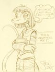  anthro book clothed clothing coat female hair king-cheetah lizard monochrome pants reptile scalie simple_background sketch smile solo spots standing teela_smothers text white_background 