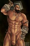  big_penis foreskin humanoid humanoid_penis male muscular muscular_male not_furry nude orc partially_retracted_foreskin pecs penis sevenarms smile solo standing uncut video_games warcraft 