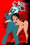  2017 alien antennae ashi big_breasts big_butt bikini breasts bue_(character) butt clothed clothing emoji female grimphantom human invalid_tag mammal mature_female open_mouth samurai_jack side_boob skimpy swimsuit 