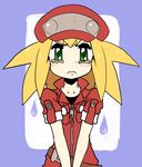  cabbie_hat crying green_eyes hat jacket long_hair looking_at_viewer muu_(mumumer) red_jacket rockman_dash_3 roll_caskett solo 