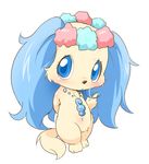  blush canine cavalier_king_charles_spaniel cute dog female fur jewelpet jewelry looking_at_viewer mammal necklace sanrio sapphie shy solo standing ukan_muri yellow_fur 