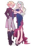  2girls blonde_hair character_request little_witch_academia multiple_girls simple_background tagme 