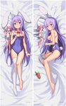 animal_ears breasts bunny_ears bunnysuit carrot covering covering_breasts dakimakura detached_collar erina_(rabi-ribi) fairy highres looking_at_viewer medium_breasts minigirl multiple_girls purple_eyes purple_hair rabi-ribi ribbon_(rabi-ribi) saiste sideboob single_thighhigh small_breasts smile thighhighs torn_clothes wrist_cuffs 