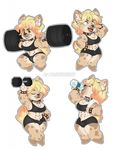  anthro boon_digges bracelet bulge chibi clothing collar hyena intersex jewelry jujubeeluv mammal multi_nipple muscular muscular_intersex nipples weights 